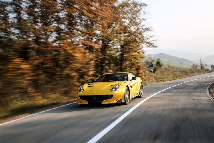 2016, Cars, Coupe, F12tdf, Ferrari, Yellow HD Wallpaper Desktop Background