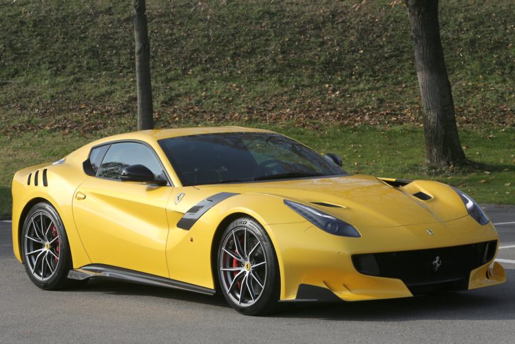 2016, Cars, Coupe, F12tdf, Ferrari, Yellow HD Wallpaper Desktop Background