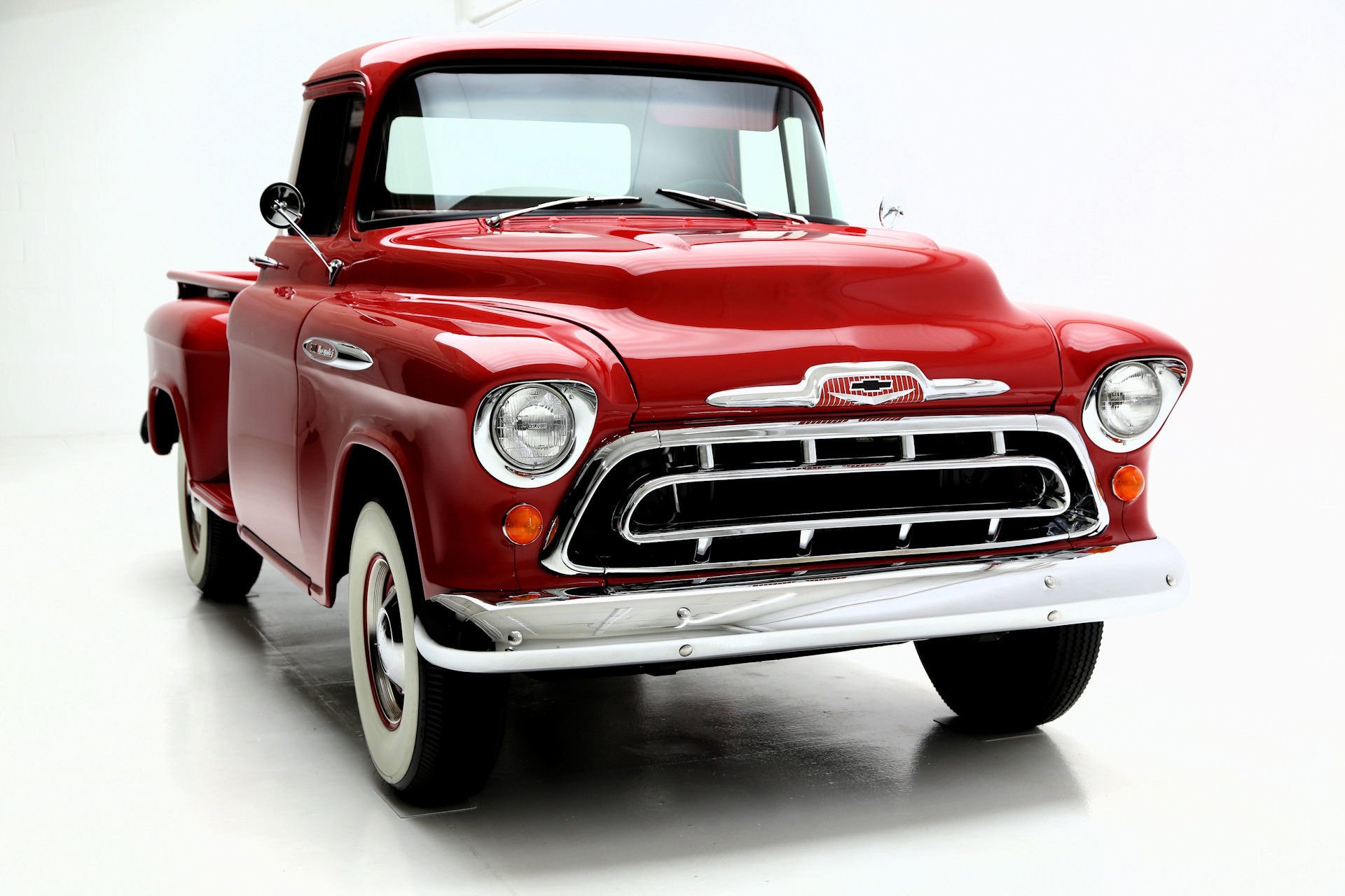 1957, Chevrolet, Pickup, 3100, Step, Side, 350ci, Retro, Truck Wallpaper