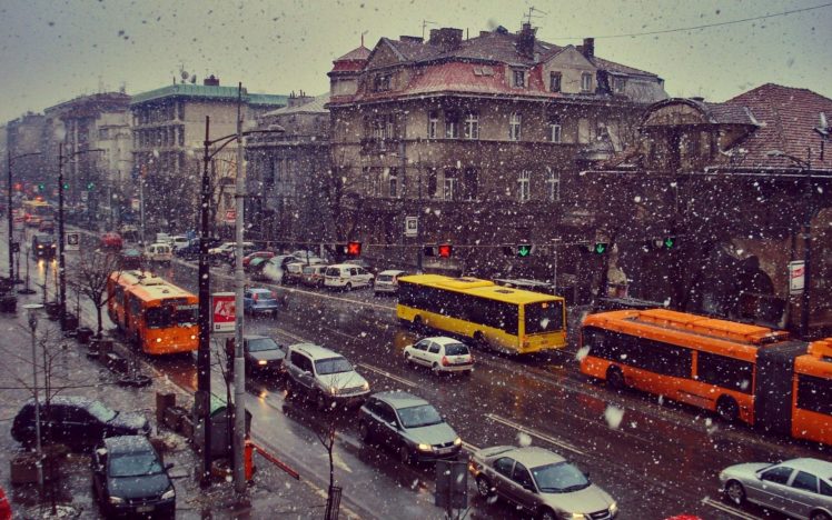 snow, Cityscapes, Serbia, Belgrade HD Wallpaper Desktop Background
