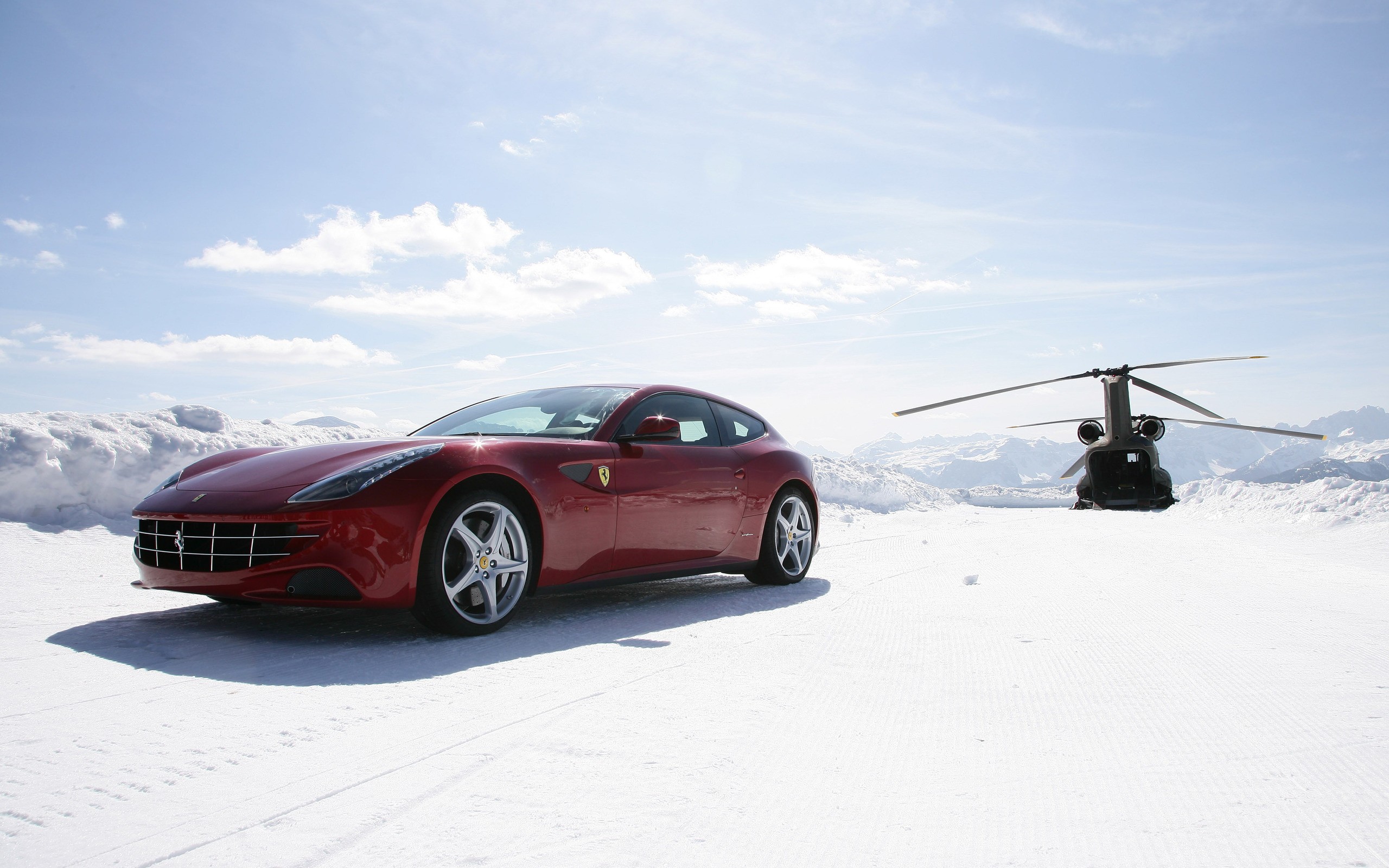 winter, Snow, Aircraft, Helicopters, Cars, Ferrari, Vehicles, Ferrari, Ff Wallpaper