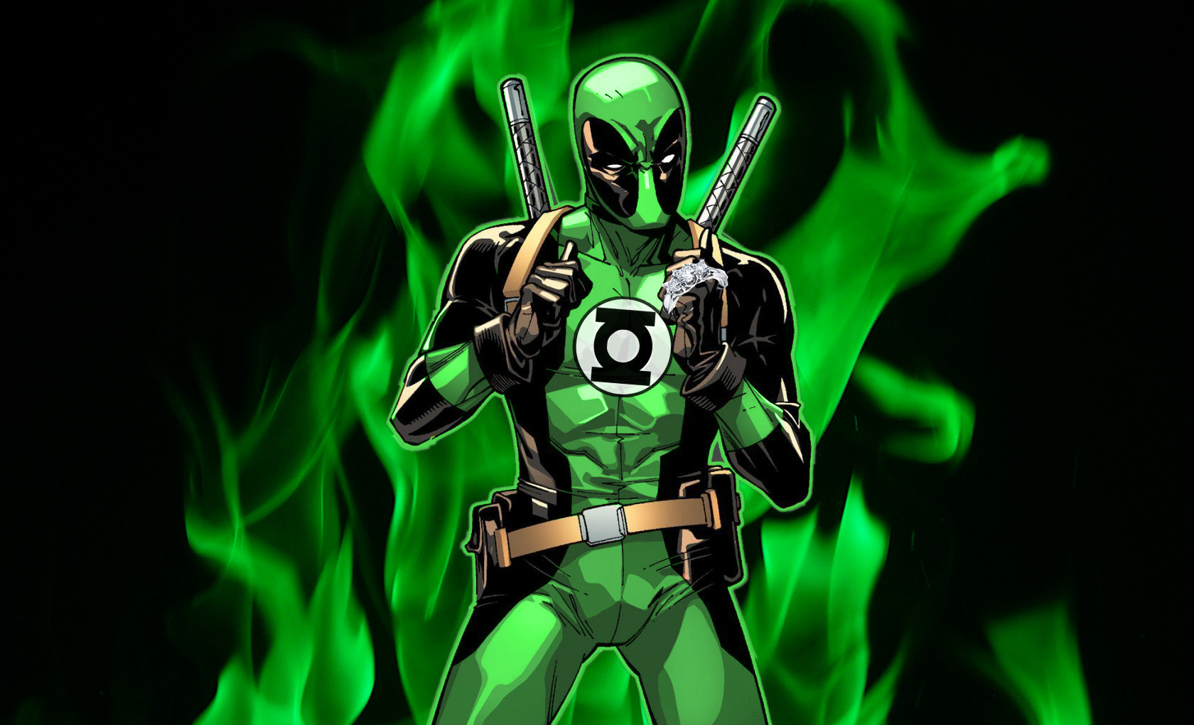 green, Lantern, Dc comics, Superhero, Deadpool Wallpaper