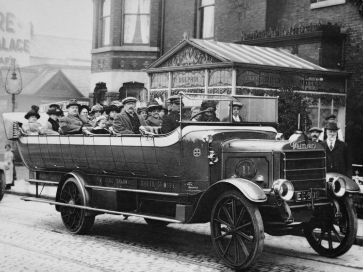 1920, Daimler, Y type, Charabanc, Semi, Tractor, Transport, Bus, Retro, Vintage, Pickup HD Wallpaper Desktop Background