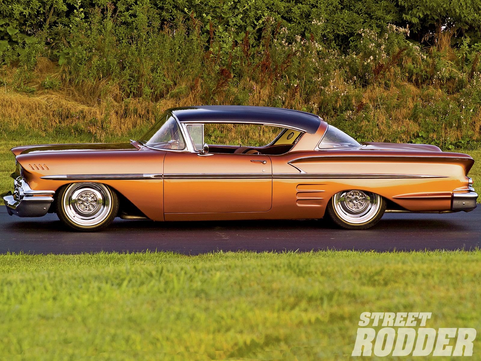 1958, Chevrolet, Impala, Custom, Hot, Rod, Rods, Retro Wallpaper