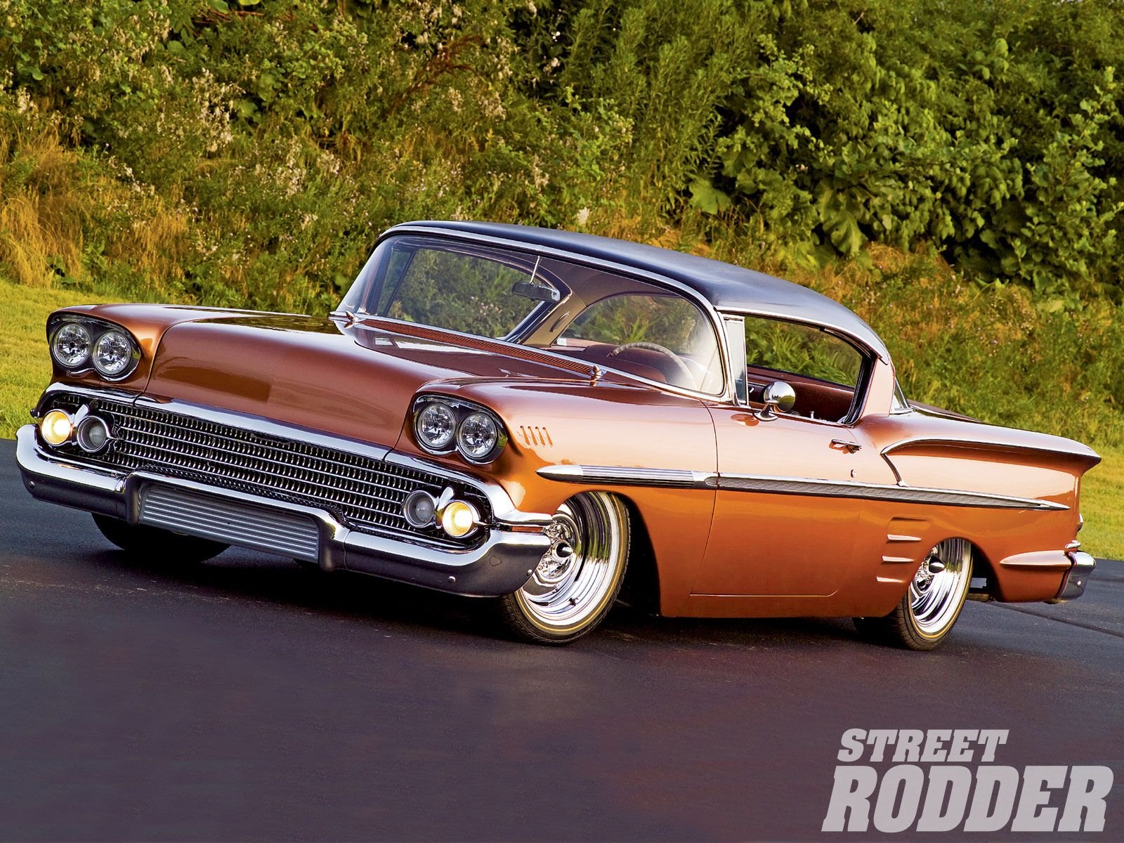 1958, Chevrolet, Impala, Custom, Hot, Rod, Rods, Retro Wallpaper