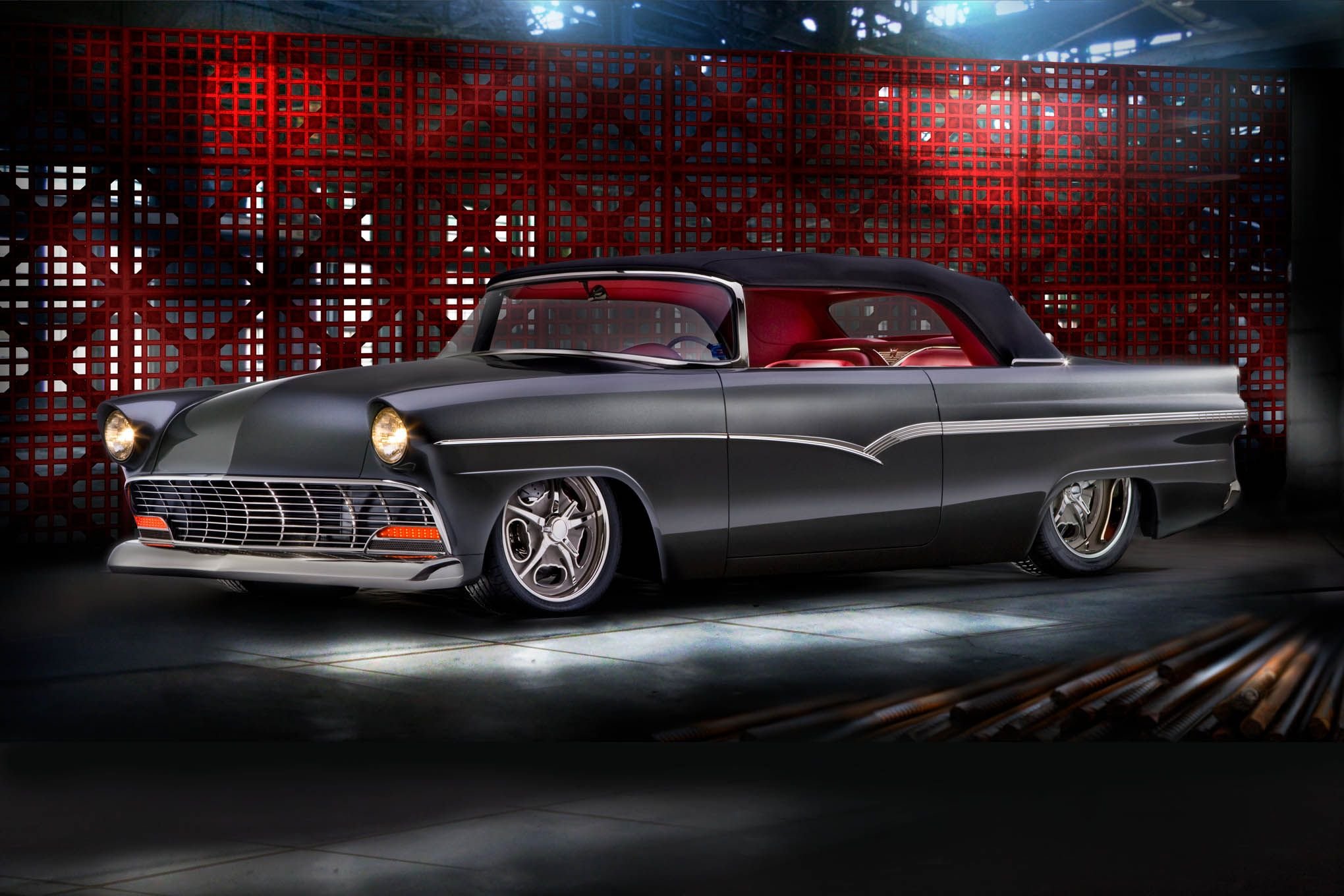 1956, Ford, Sunliner, Custom, Hot, Rod, Rods, Retro Wallpaper