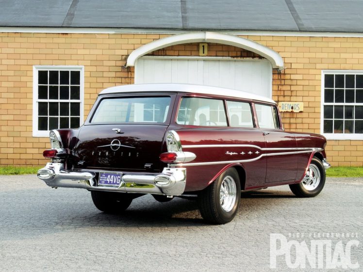 1957, Pontiac, Chieftain, Stationwagon, Custom, Hot, Rod, Rods, Retro, Safari HD Wallpaper Desktop Background