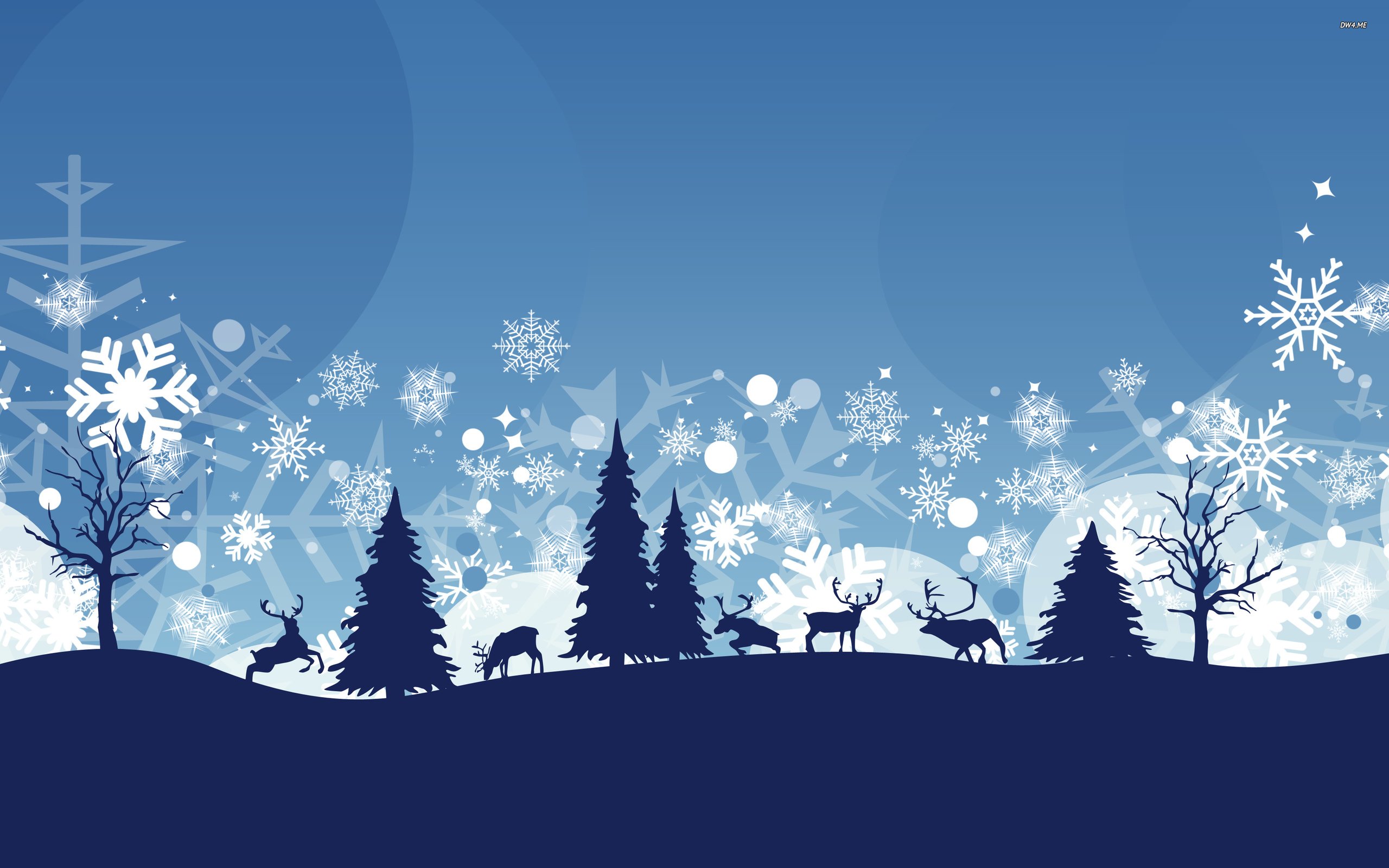 winter, Snow, Nature, Landscape, Deer, Vector Wallpaper