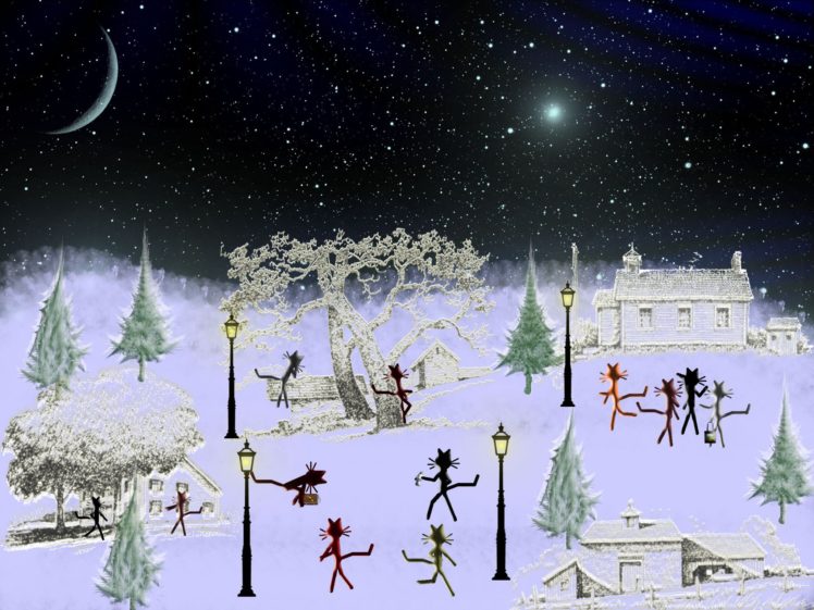 winter, Snow, Nature, Landscape, Art, Artwork, Vector, Cat HD Wallpaper Desktop Background