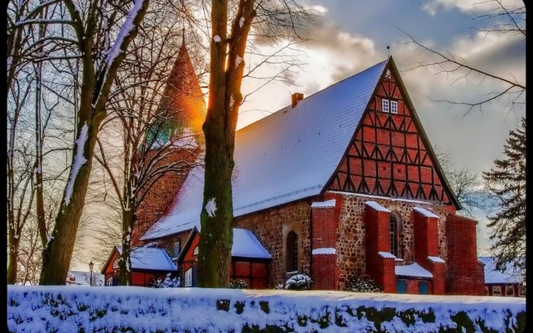 winter, Snow, Nature, Landscape, Church, Religion HD Wallpaper Desktop Background