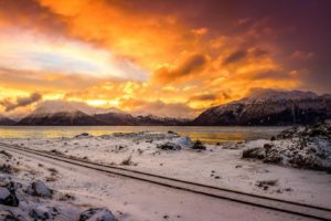 winter, Snow, Nature, Landscape, Railroad, Tracks, Train