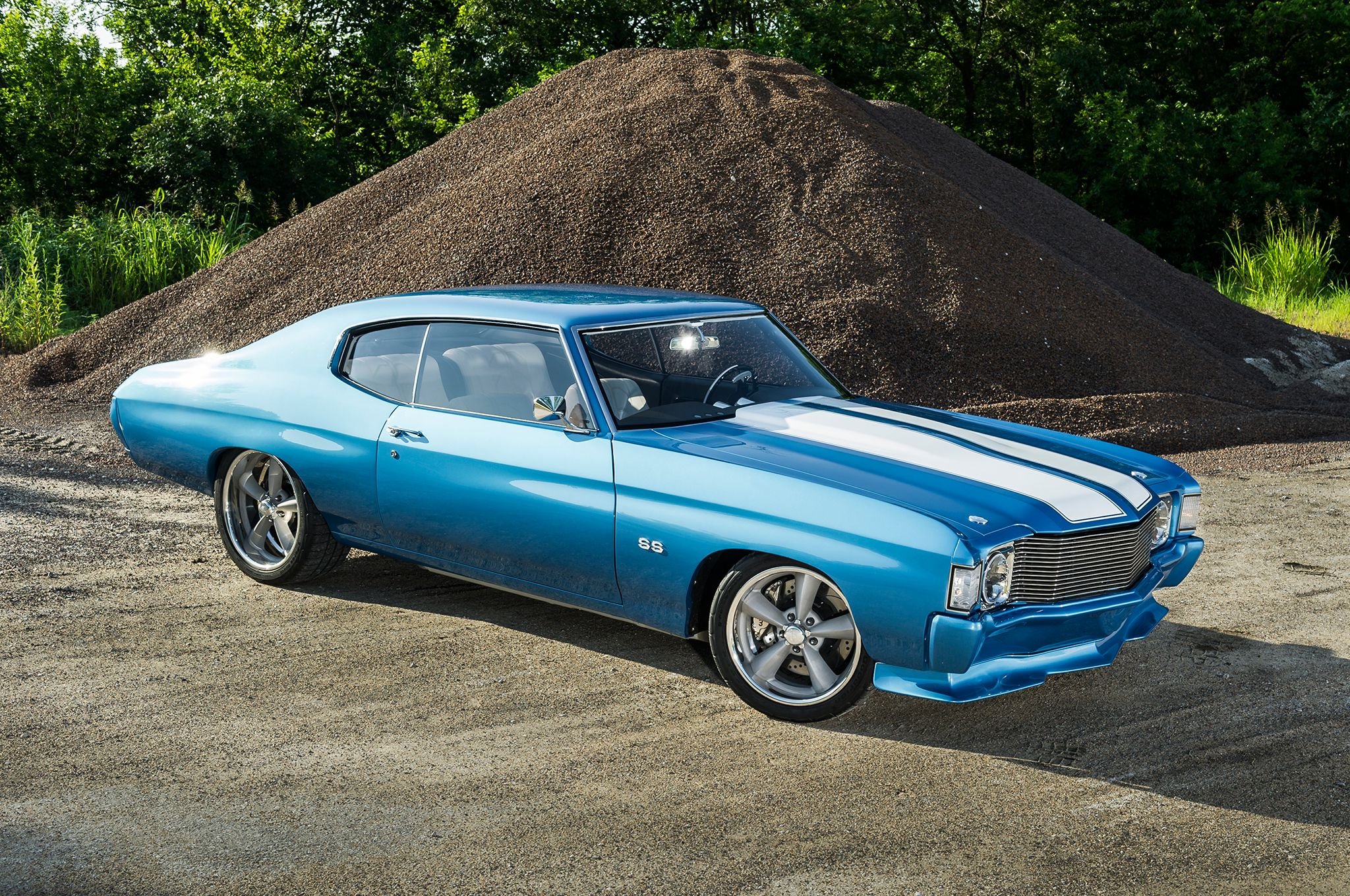 supercharged, 1972, Chevrolet, Chevelle, Coupe, Cars, Blue Wallpaper