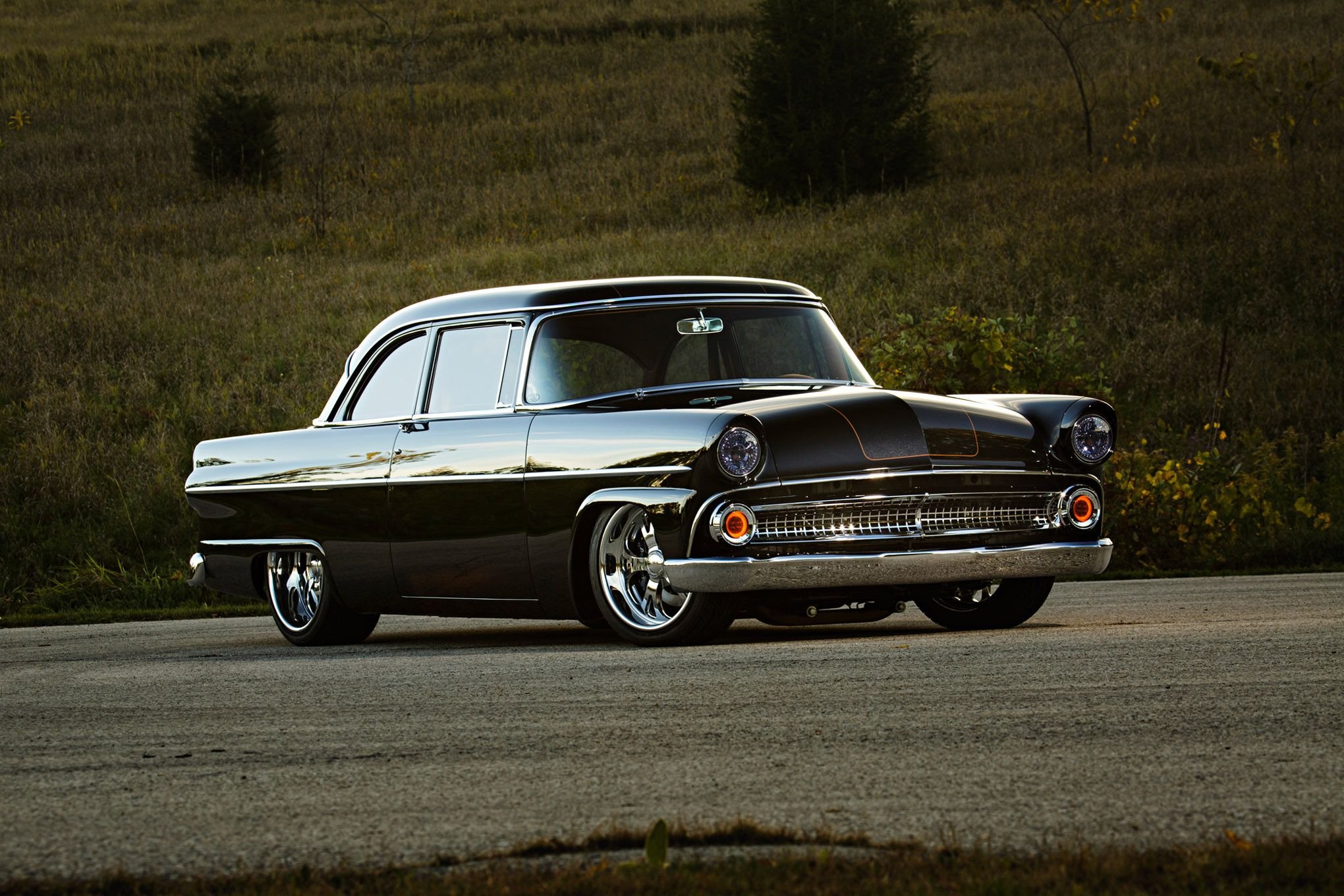 1955, Ford, Customline, Sedan, Cars, Black Wallpaper