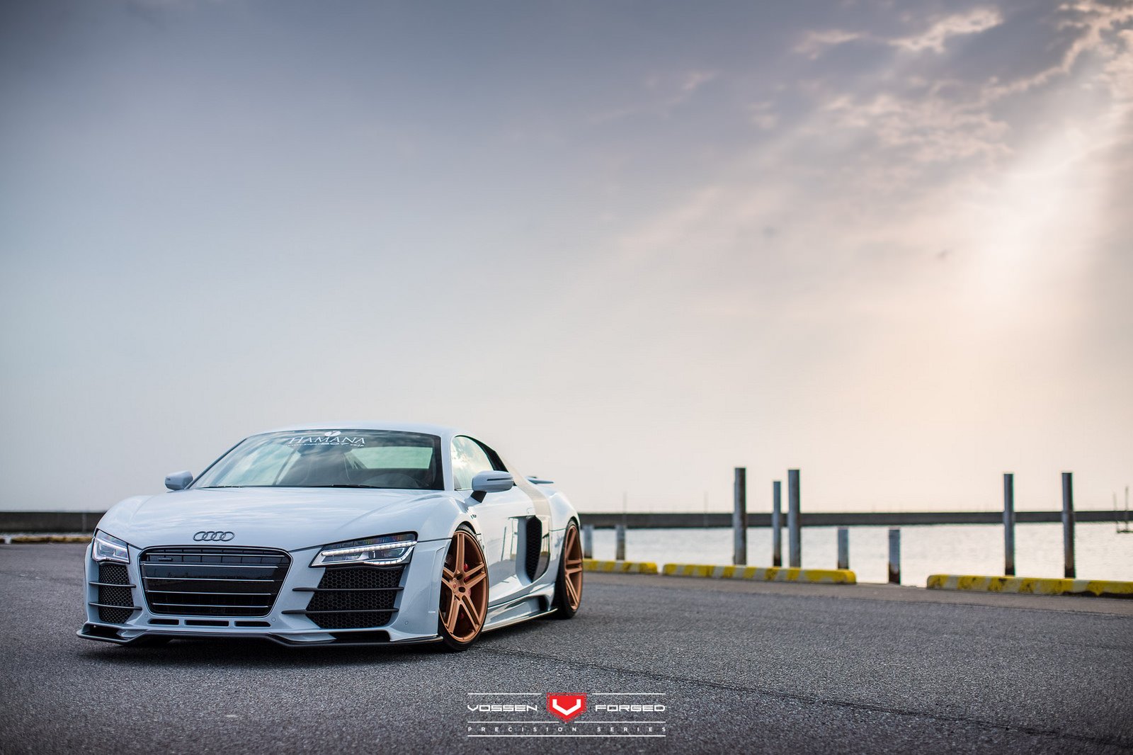 audi, R8, V10, Vossen, Wheels, Cars Wallpaper