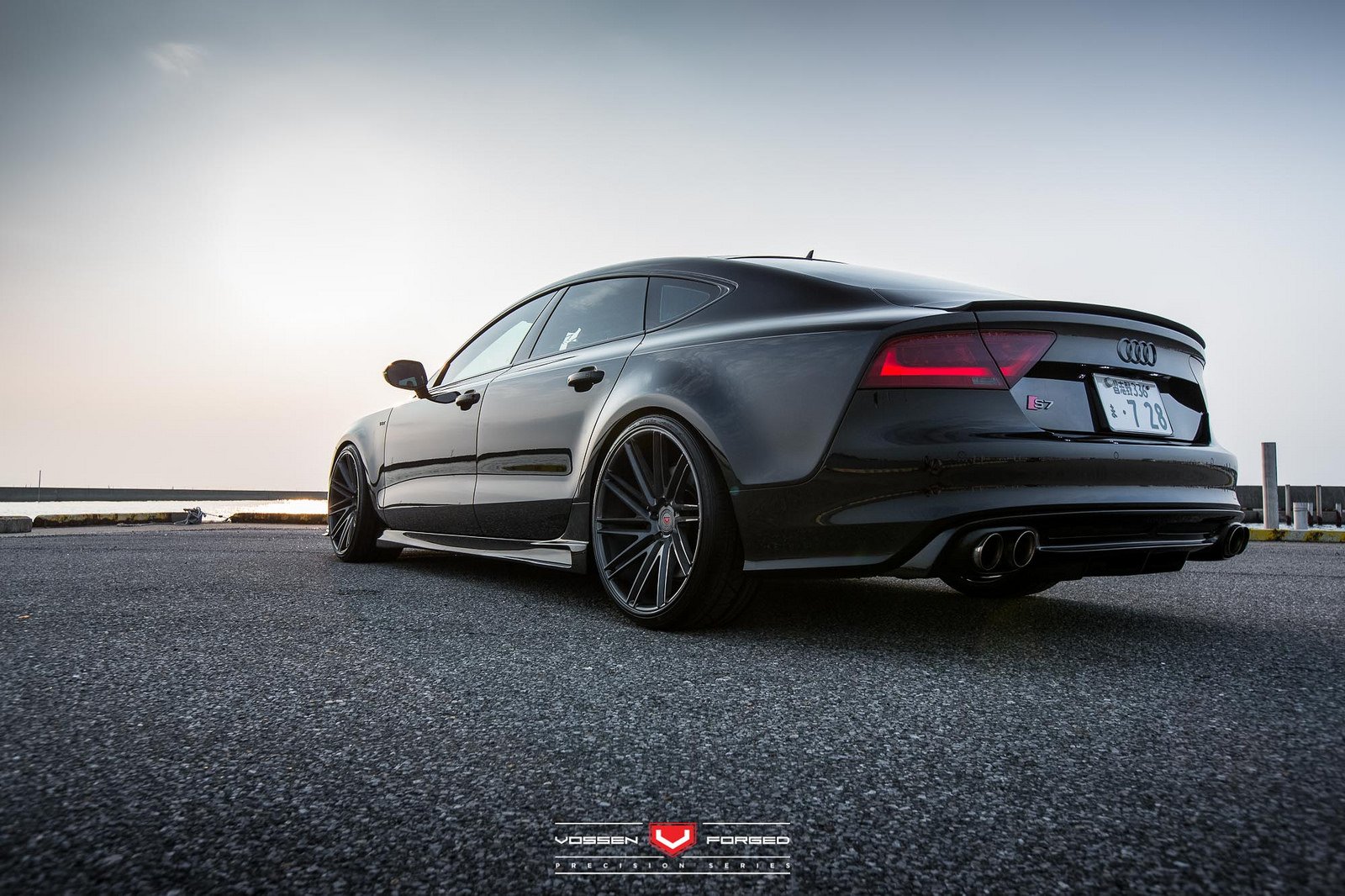 audi, S7, Sedan, Vossen, Wheels, Cars, Black Wallpaper