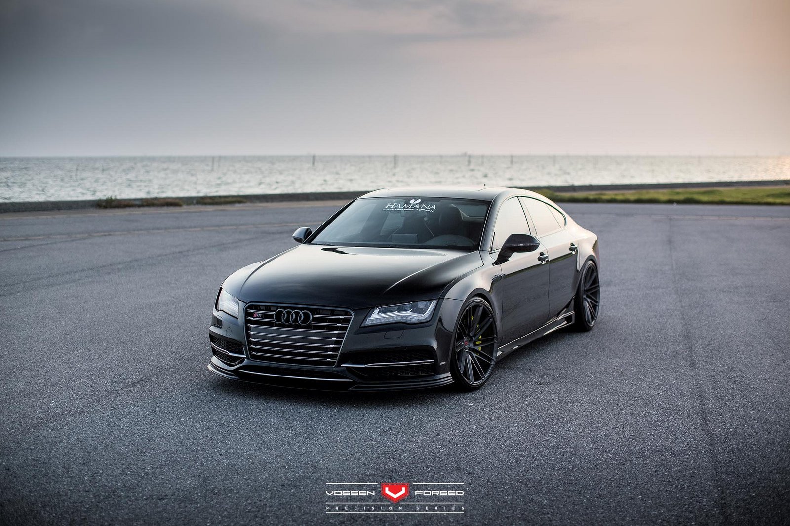 audi, S7, Sedan, Vossen, Wheels, Cars, Black Wallpaper