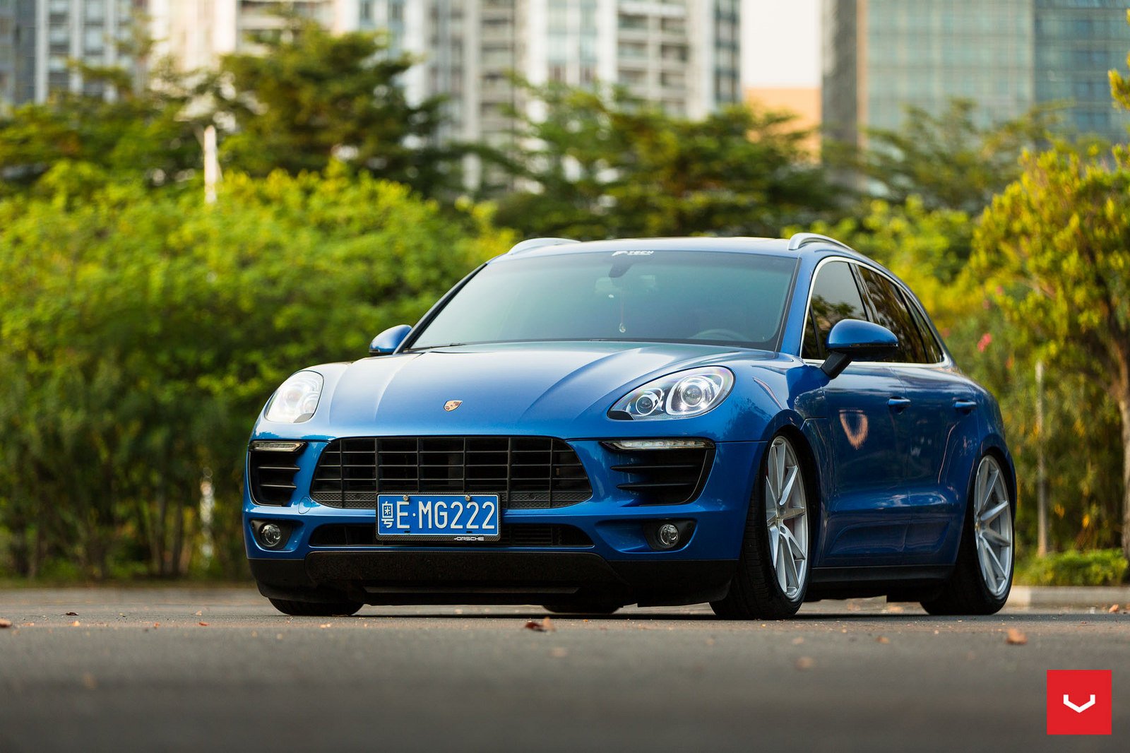 vossen, Wheels, Porsche, Macan, Suv, Cars, Blue Wallpaper