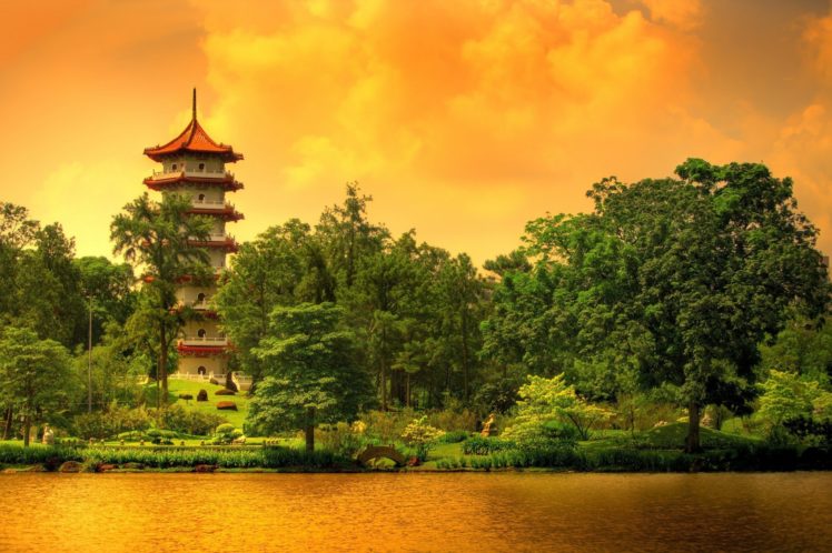 paisaje, Naturaleza, Asiatico, Pagoda HD Wallpaper Desktop Background