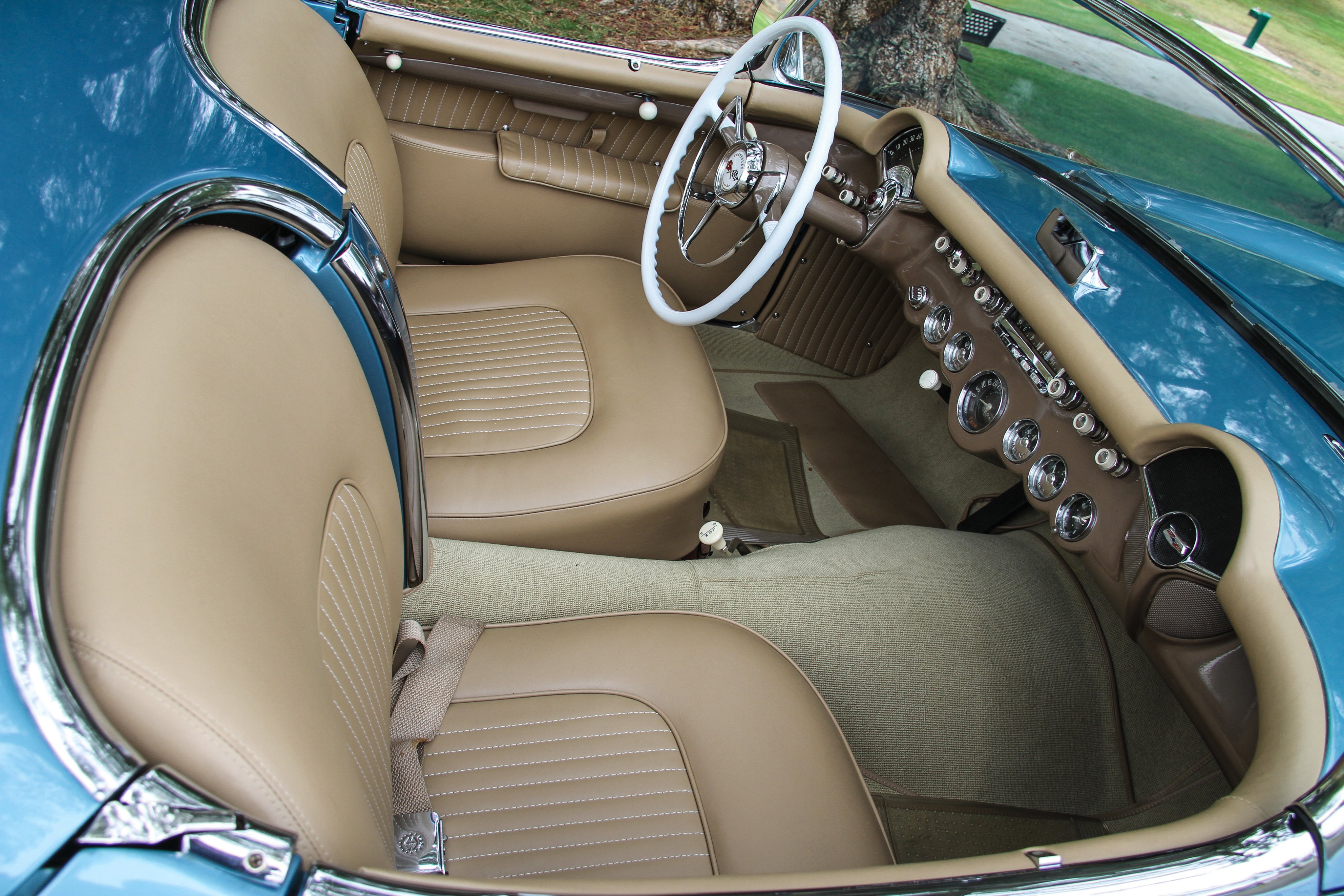 1954, Chevrolet, Corvette, Pennant blue, 2934, Muscle, Retro, Supercar Wallpaper