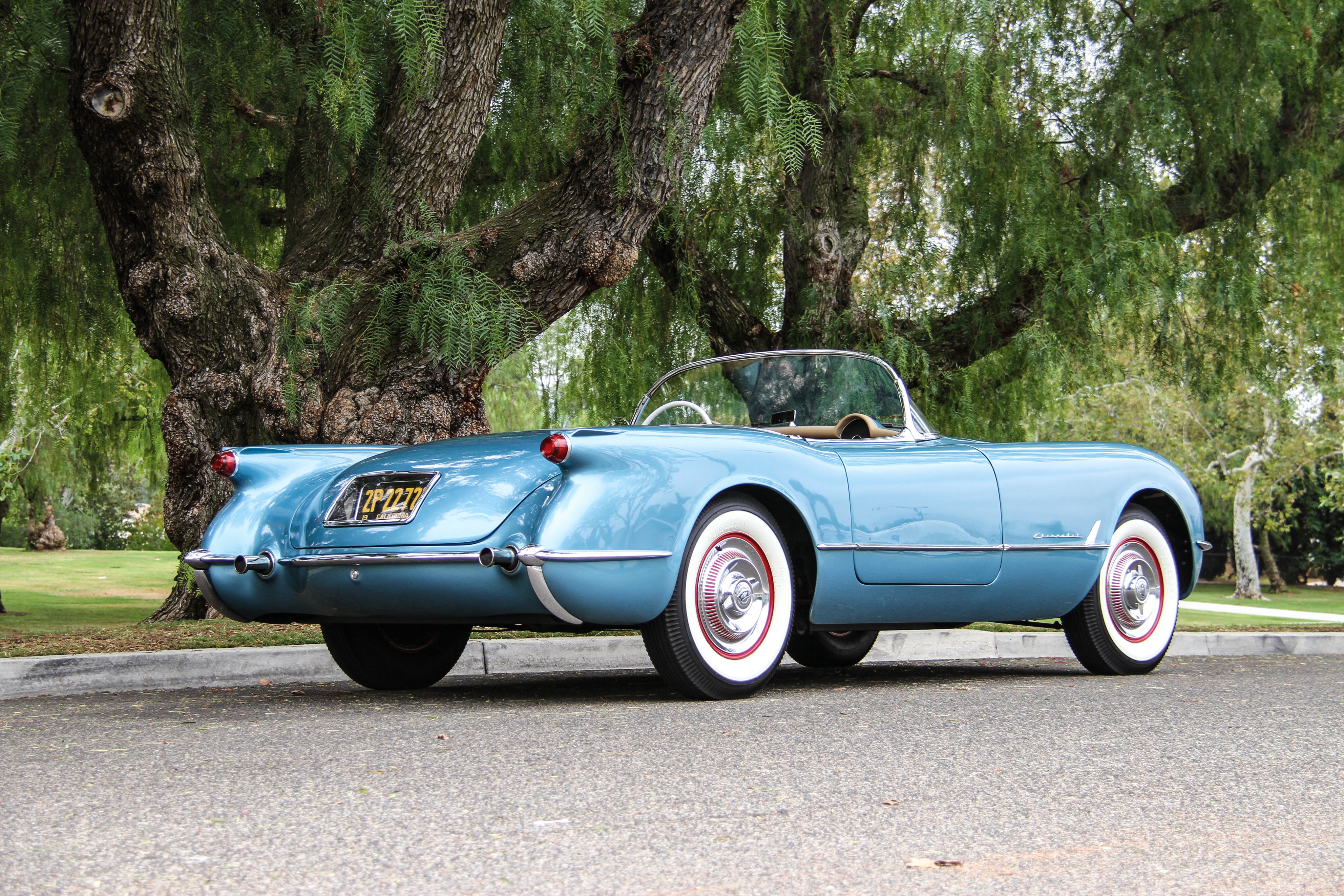 1954, Chevrolet, Corvette, Pennant blue, 2934, Muscle, Retro, Supercar Wallpaper