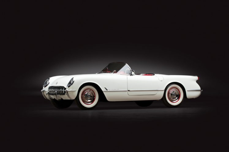 1954, Chevrolet, Corvette, Polo white, 2934, Muscle, Supercar, Retro HD Wallpaper Desktop Background