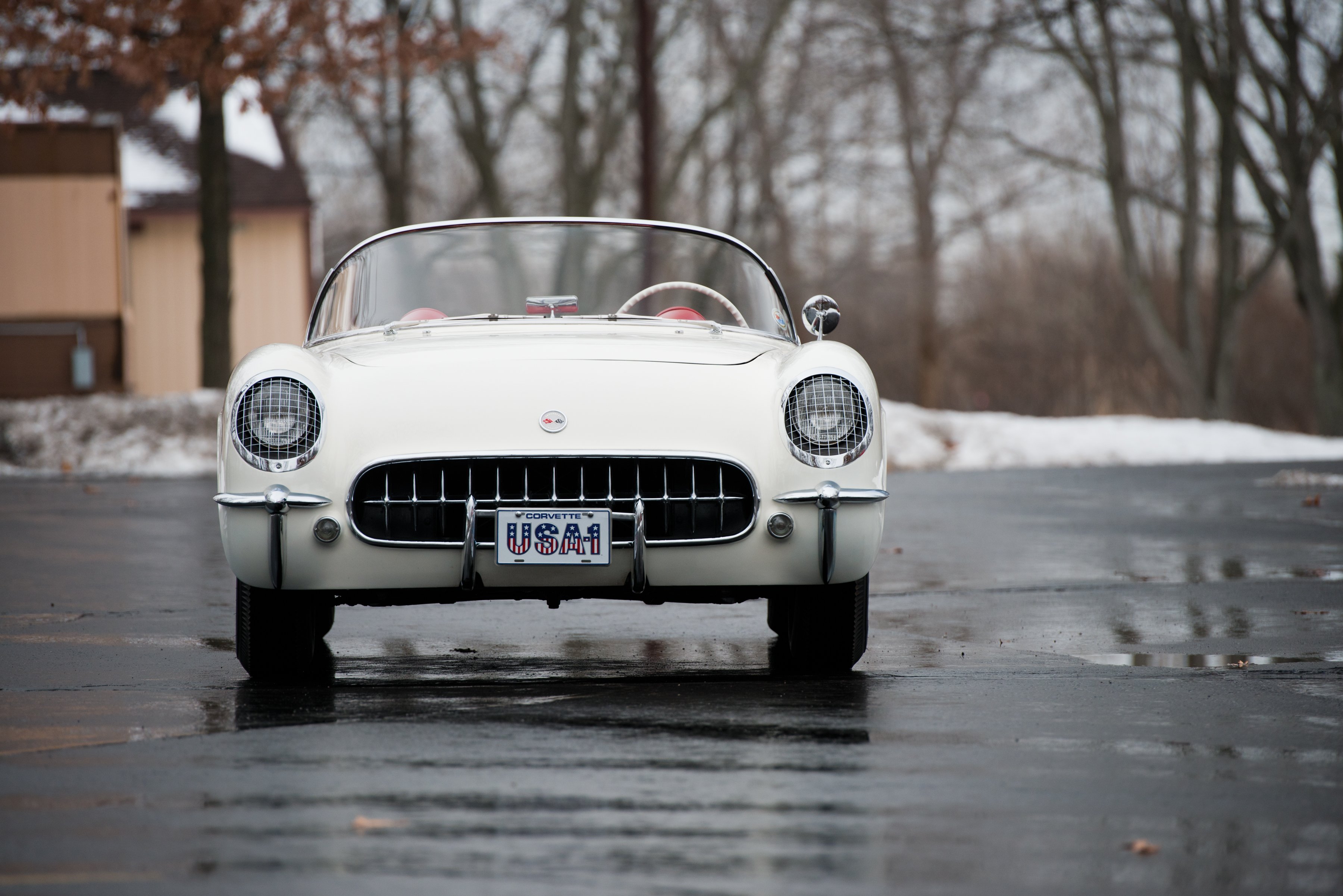 1954, Chevrolet, Corvette, Polo white, 2934, Muscle, Supercar, Retro Wallpaper