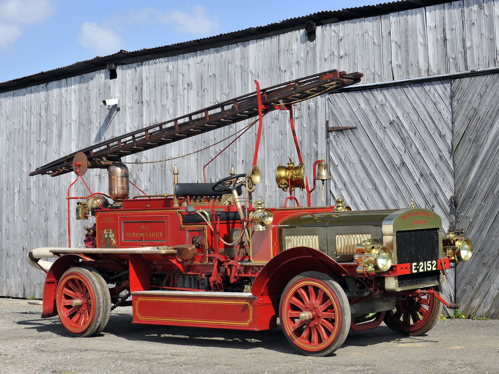 1913, Merryweather, Fire, Engine, Emergency, Firetruck, Semi, Tractor, Vintage Wallpaper