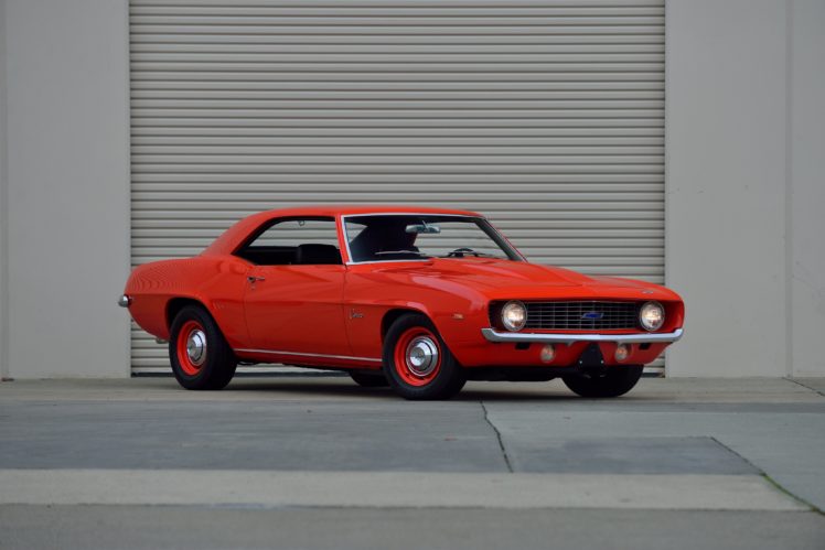 1969, Chevrolet, Camaro, Zl 1, Copo, And039hugger, Orange, Muscle, Classic HD Wallpaper Desktop Background