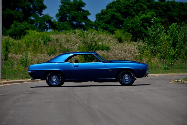 1969, Chevrolet, Camaro, Zl 1, Copo, Dusk, Blue, Muscle, Classic HD Wallpaper Desktop Background
