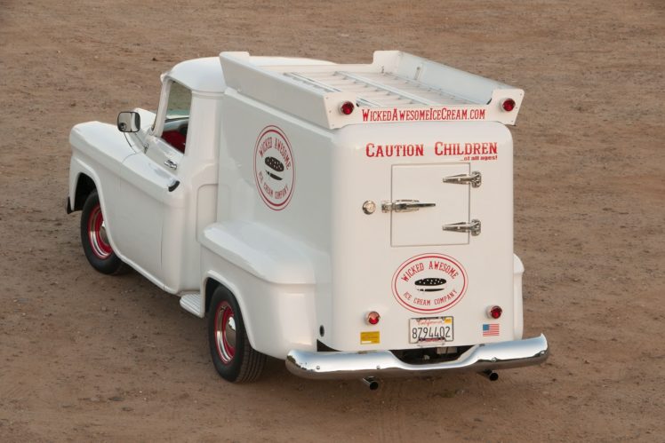 1958, Chevy, 3100, Ice, Cream, Truck, Pickup, Hot, Rod, Rods, Custom, Retro HD Wallpaper Desktop Background