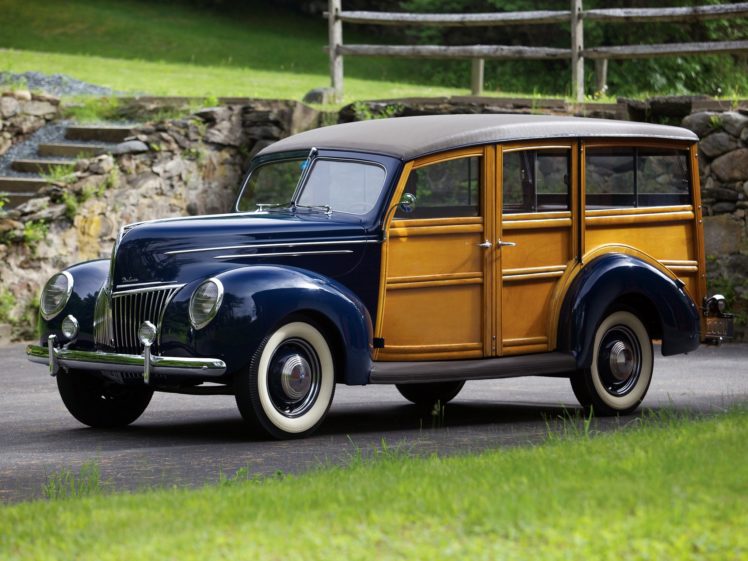 1939, Ford, V 8, Deluxe, Stationwagon, 91a 79, Woody, Retro, Vintage HD Wallpaper Desktop Background