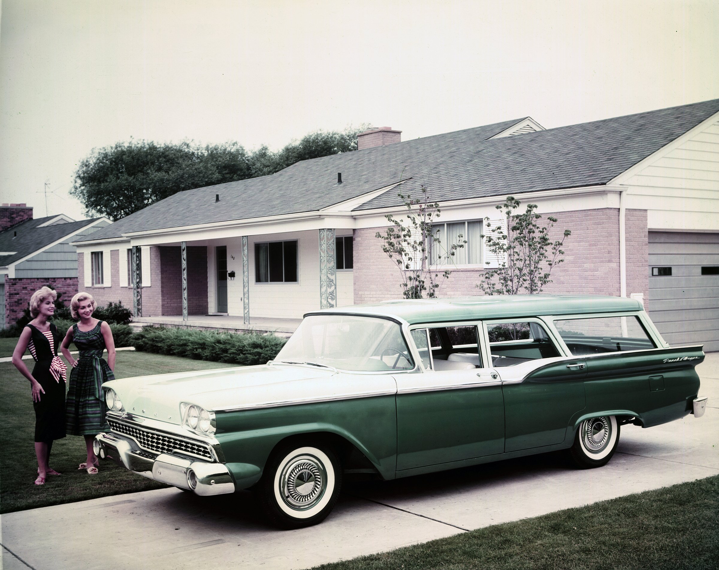 1959, Ford, 4 door, Ranch, Wagon, 71h, Stationwagon, Retro Wallpaper