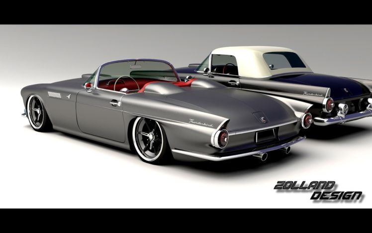 2015, Zolland, Design, Ford, Thunderbird, 1955, Tuning, Custom, Hot, Rod, Rods HD Wallpaper Desktop Background
