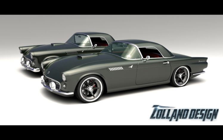 2015, Zolland, Design, Ford, Thunderbird, 1955, Tuning, Custom, Hot, Rod, Rods HD Wallpaper Desktop Background