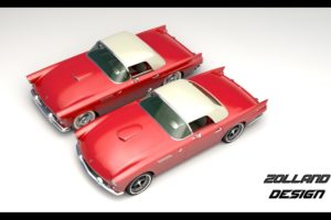 2015, Zolland, Design, Ford, Thunderbird, 1955, Tuning, Custom, Hot, Rod, Rods