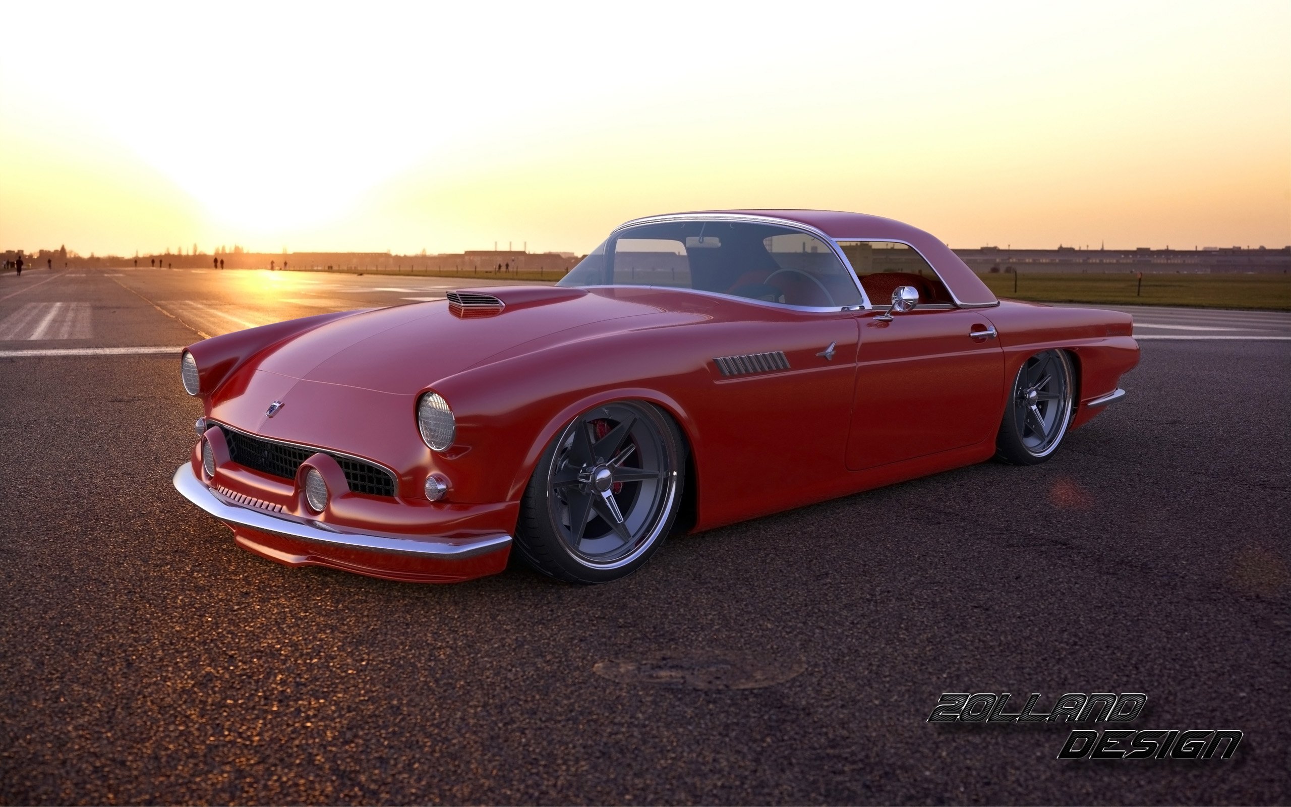 2015, Zolland, Design, Ford, Thunderbird, 1955, Tuning, Custom, Hot, Rod, Rods Wallpaper