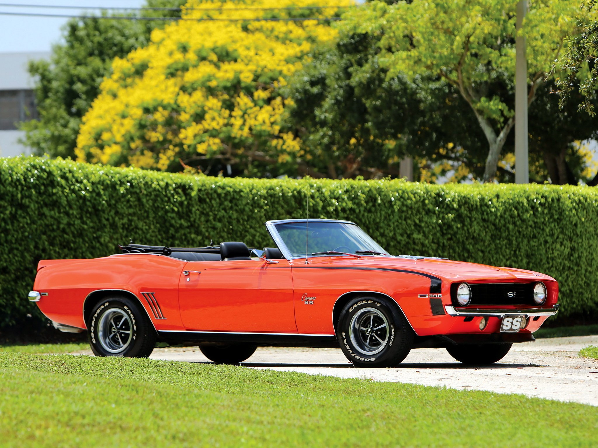1969, Chevrolet, Camaro, S s, 396, Convertible, Muscle, Classic Wallpaper