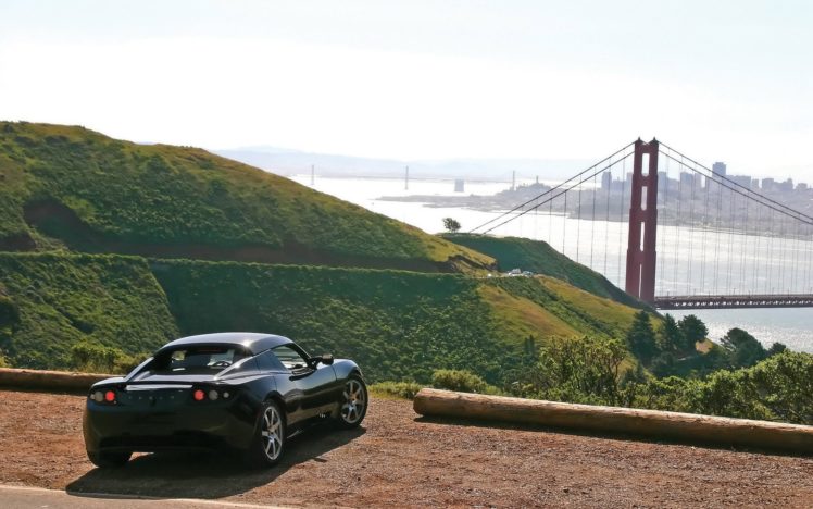 landscapes, Cars, Golden, Gate, Bridge, Tesla HD Wallpaper Desktop Background
