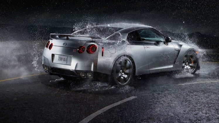 rain, Cars, Silver, Vehicles, Nissan, Gt r, R35 HD Wallpaper Desktop Background