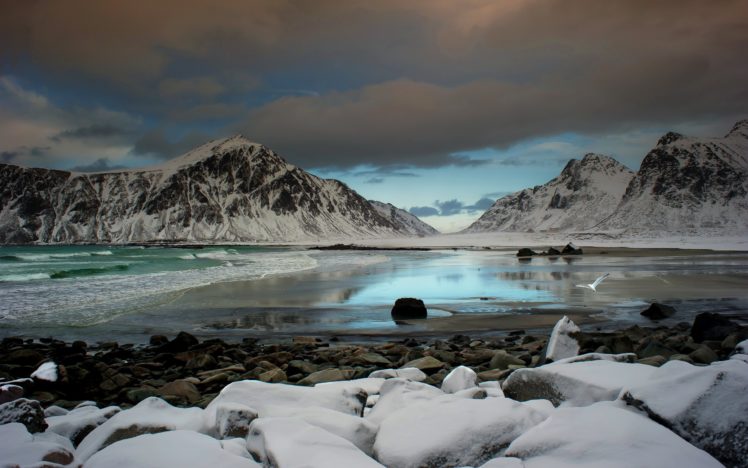ice, Mountains, Clouds, Landscapes, Nature, Snow HD Wallpaper Desktop Background