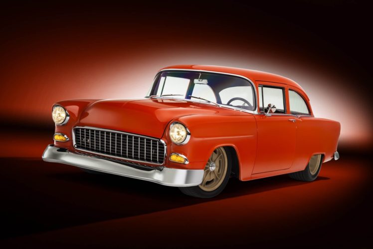 1955, Chevrolet, 150, Two door, Sedan, Custom, Retro, Hot, Rod, Rods HD Wallpaper Desktop Background