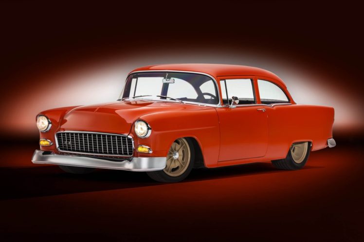 1955, Chevrolet, 150, Two door, Sedan, Custom, Retro, Hot, Rod, Rods HD Wallpaper Desktop Background