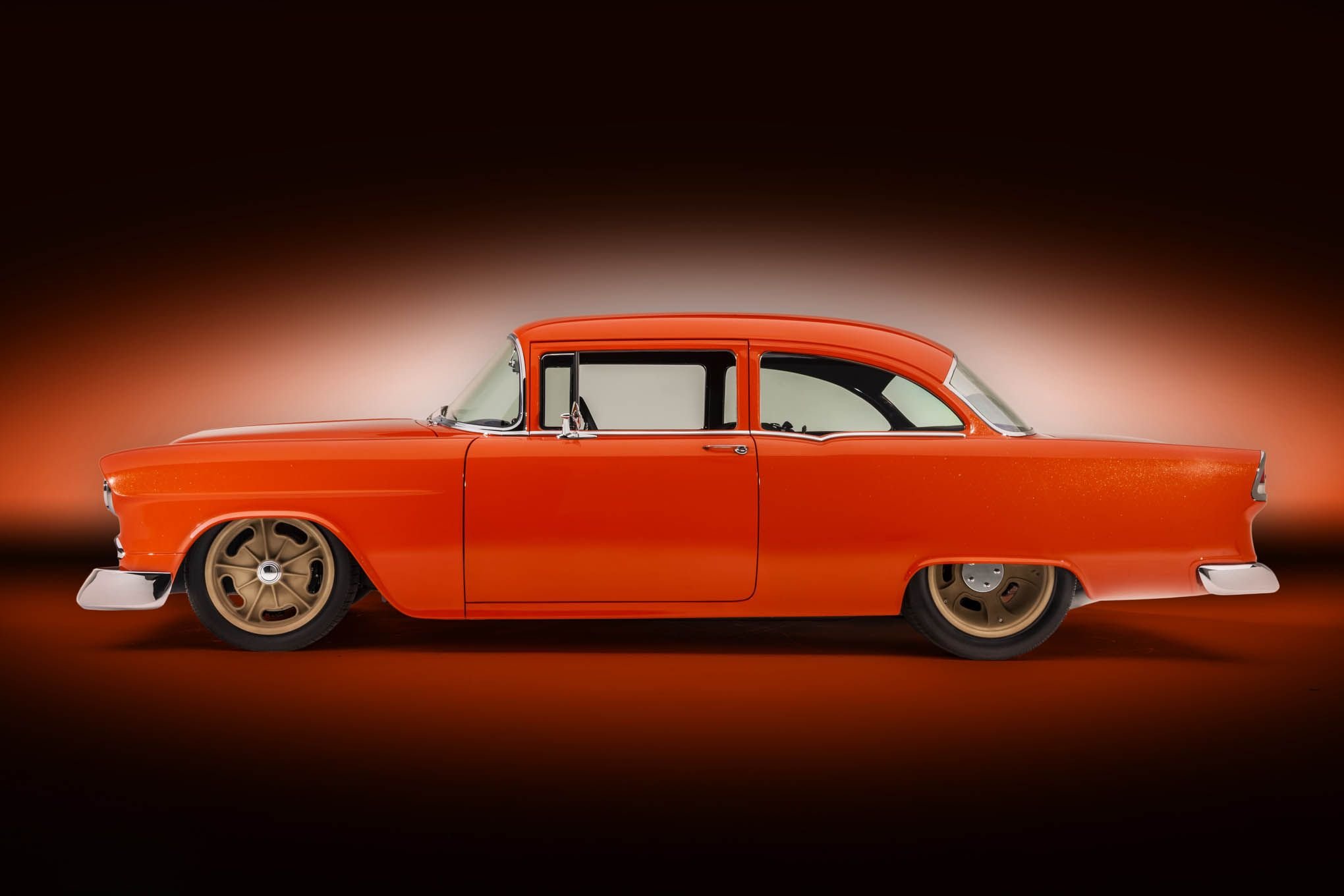 1955, Chevrolet, 150, Two door, Sedan, Custom, Retro, Hot, Rod, Rods Wallpaper