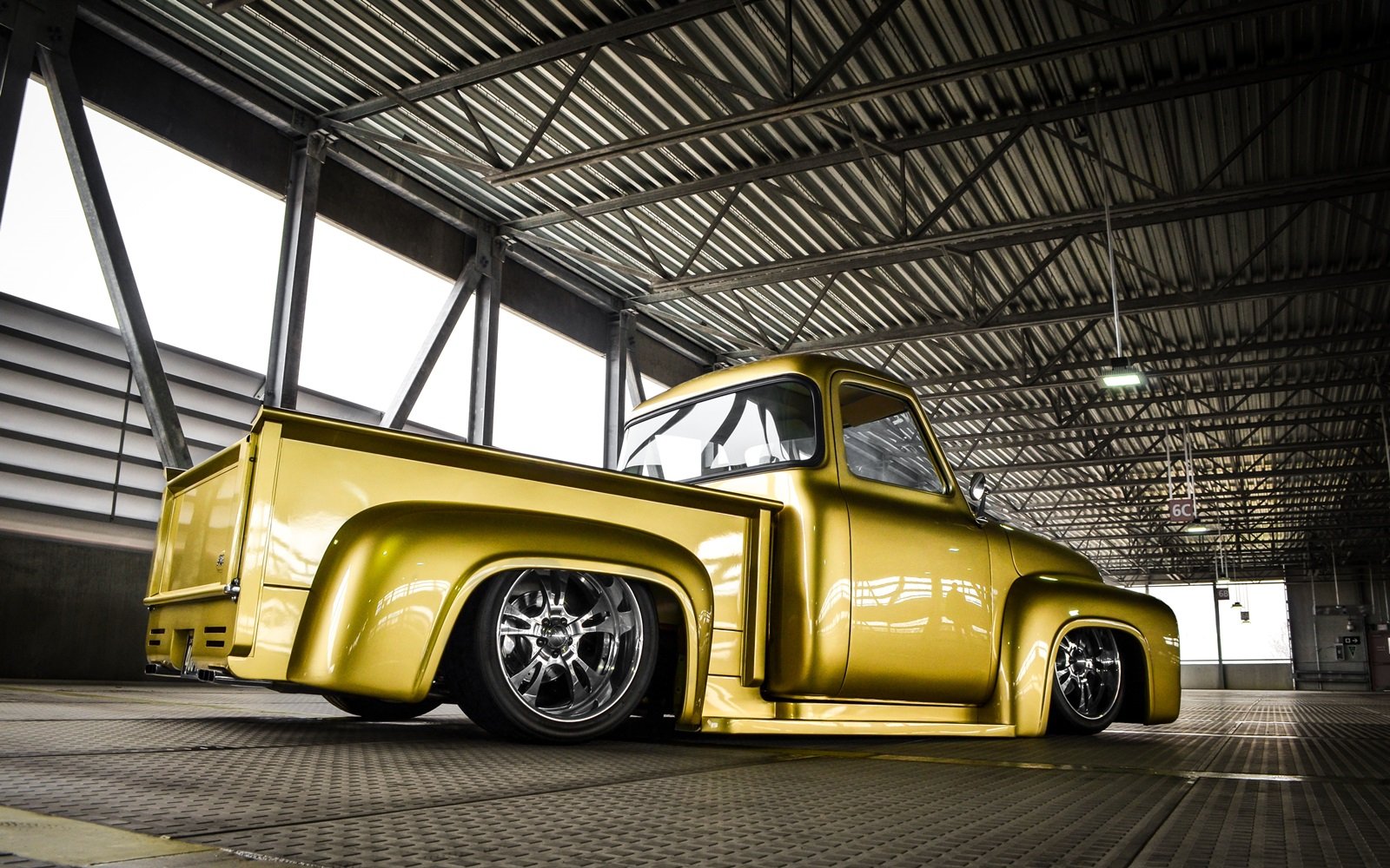1955, Ford, F100, Hot, Rod, Rods, Custom, Lowrider, Retro, Pickup, Truck Wallpaper