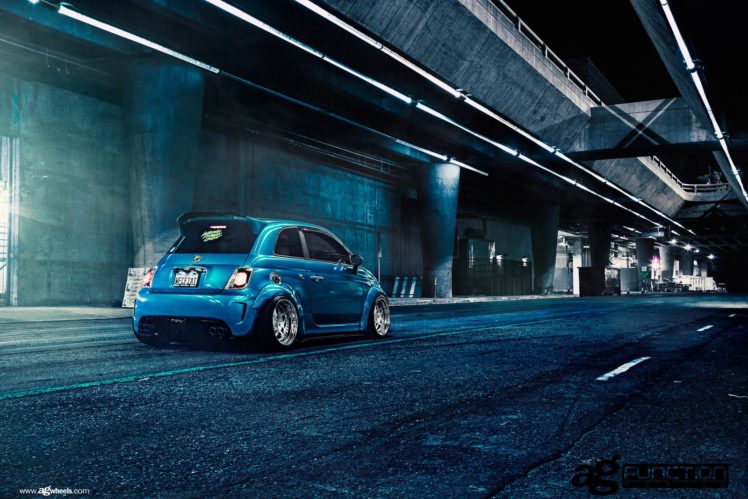 fiat, 500, Abarth, Cars, Modified, Blue HD Wallpaper Desktop Background