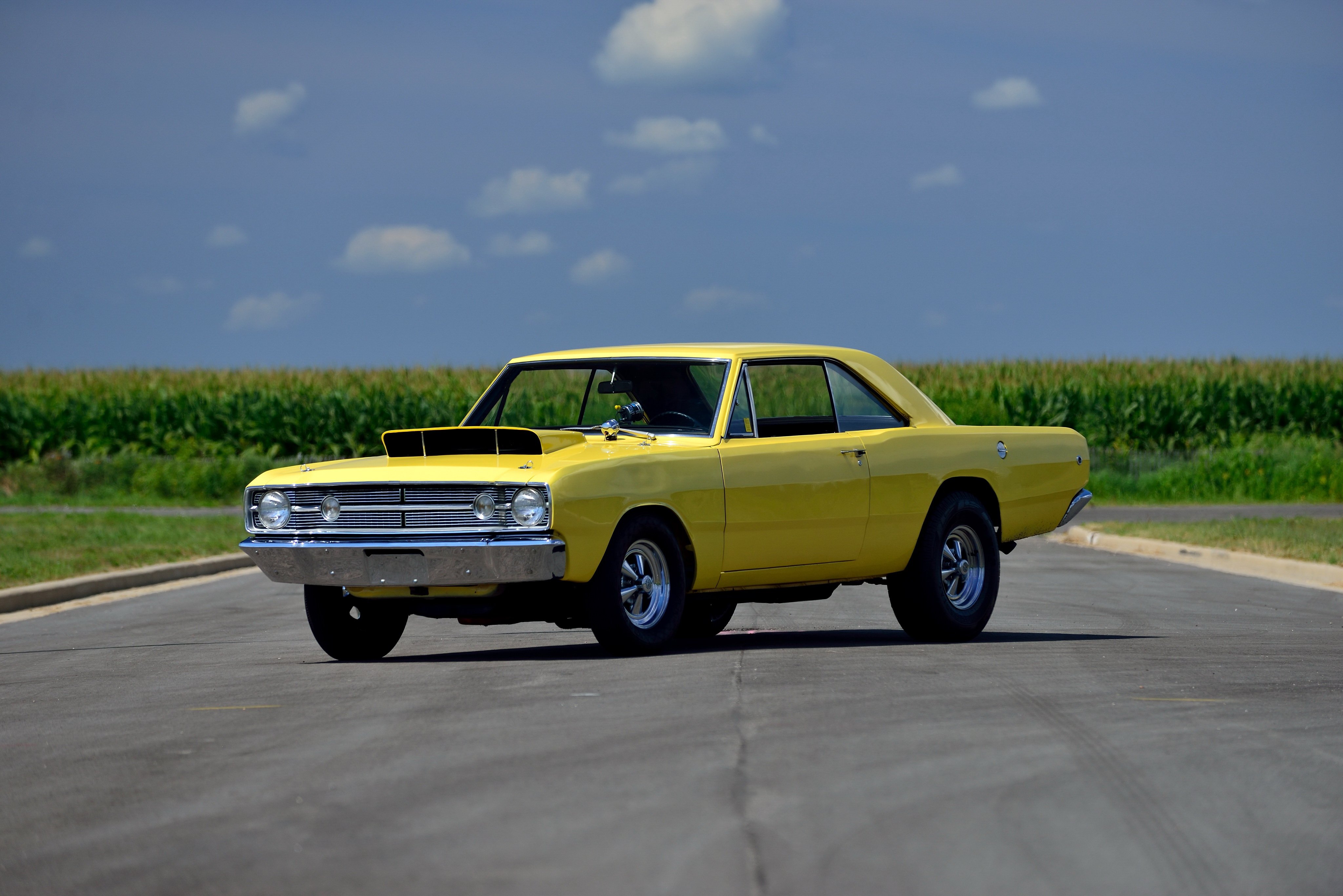 1968, Dodge, Dart, Hemi, Lo23, Super, Stock, Cars, Coupe, Classic, Yellow Wallpaper