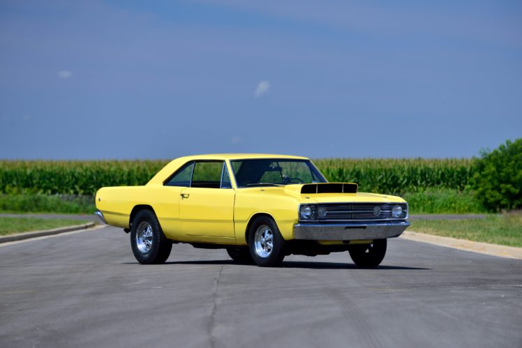 1968, Dodge, Dart, Hemi, Lo23, Super, Stock, Cars, Coupe, Classic, Yellow HD Wallpaper Desktop Background
