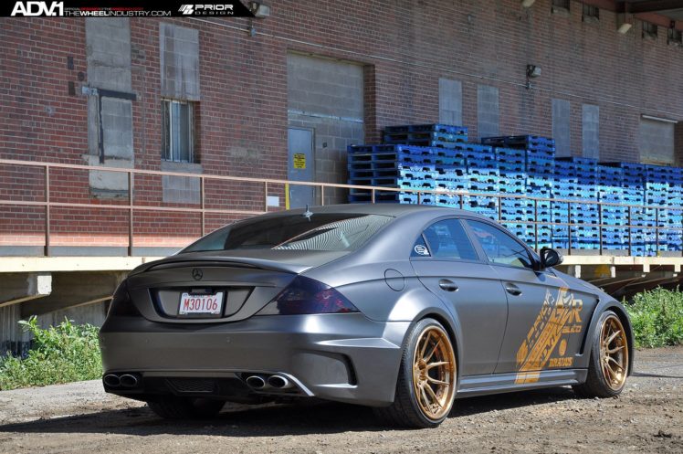 mercedes, Cls55, Prior, Design, Matt, Black, Cars, Adv1, Wheels HD Wallpaper Desktop Background