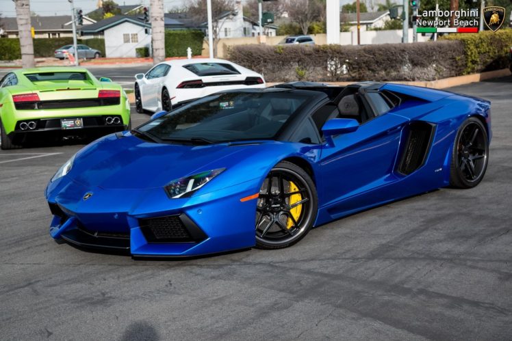 2014, Lamborghini, Aventador, Lp, 700 4, Roadster, Cars, Blue HD Wallpaper Desktop Background