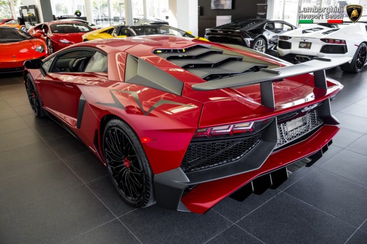 2016, Lamborghini, Aventador, Lp, 750 4, Superveloce, Coupe, Cars, Supercars, Red HD Wallpaper Desktop Background